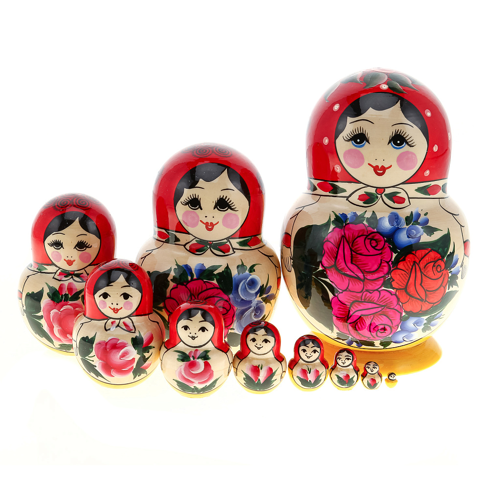 Матрешка «Семеновская» 10 мест - интернет магазин Русь Велика я 