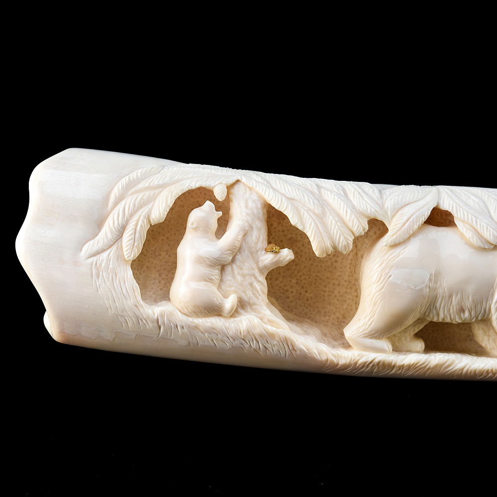 Скульптура из клыка моржа «Медведи» - интернет магазин Русь Велика я фото 3