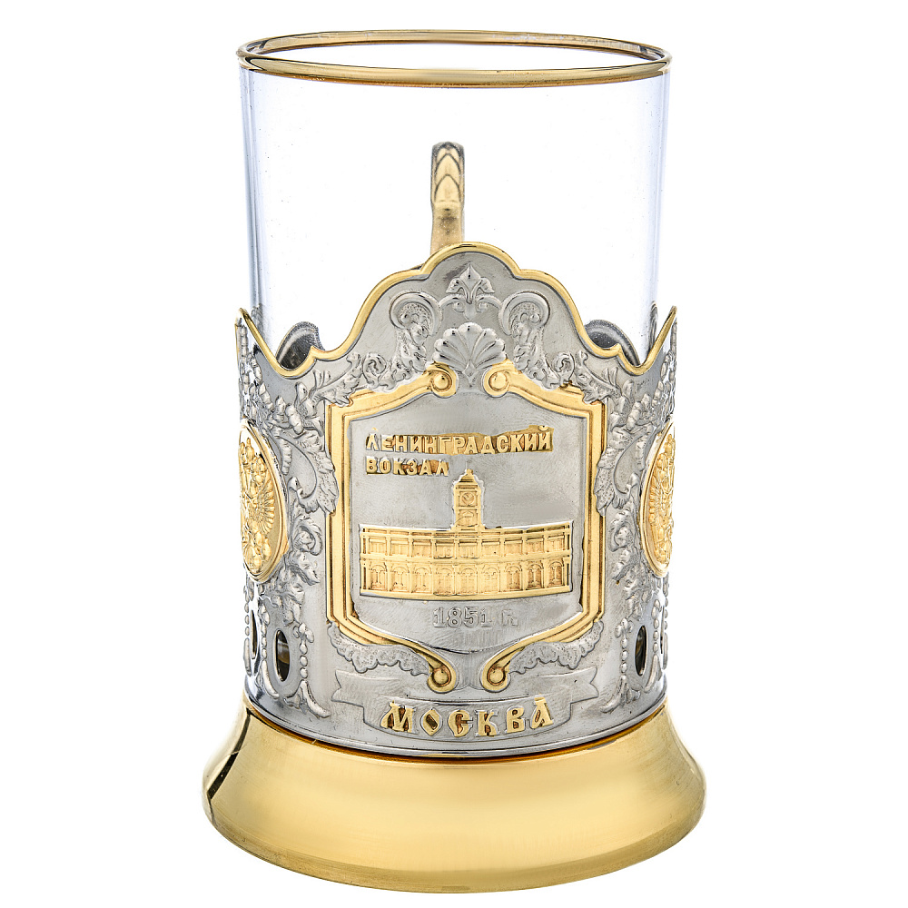 Подстаканник никелированный «Ленинградский вокзал» - интернет магазин Русь Велика я 