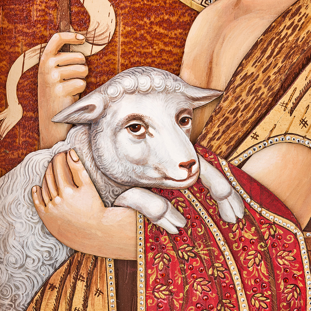 Икона из бересты «Креститель Господа Иисуса» 46,5х36,5 см - интернет магазин Русь Велика я фото 4