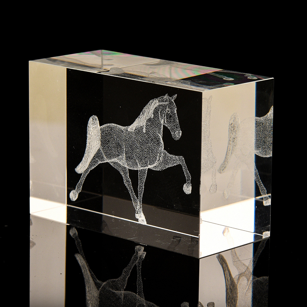 Символ 2026 года. Лазерная графика. Куб «Лошадь» - интернет магазин Русь Велика я фото 1