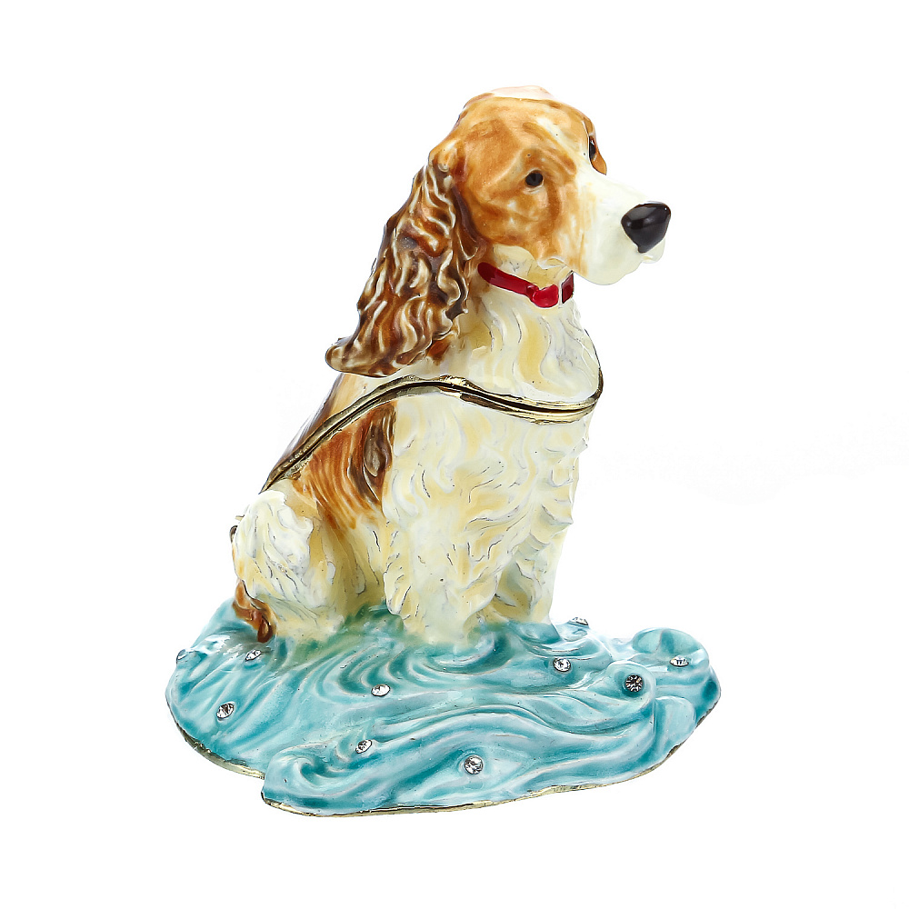 Шкатулка «Спаниель». Традиции Фаберже - интернет магазин Русь Велика я 