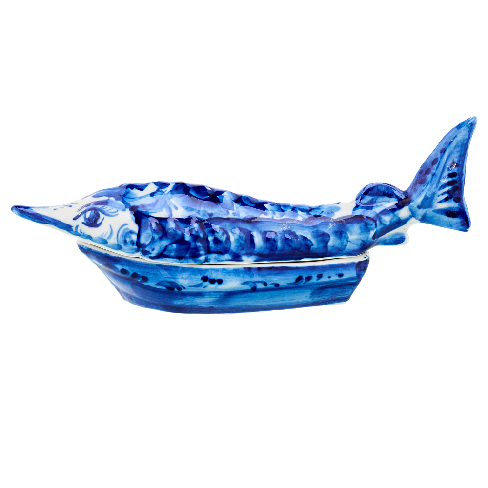 Икорница «Осетр». Гжель - интернет магазин Русь Велика я фото 2