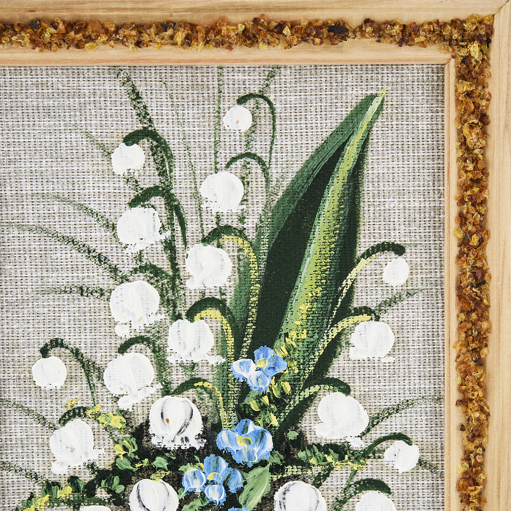 Панно в янтарной раме «Букет цветов» 27х18 см - интернет магазин Русь Велика я фото 2