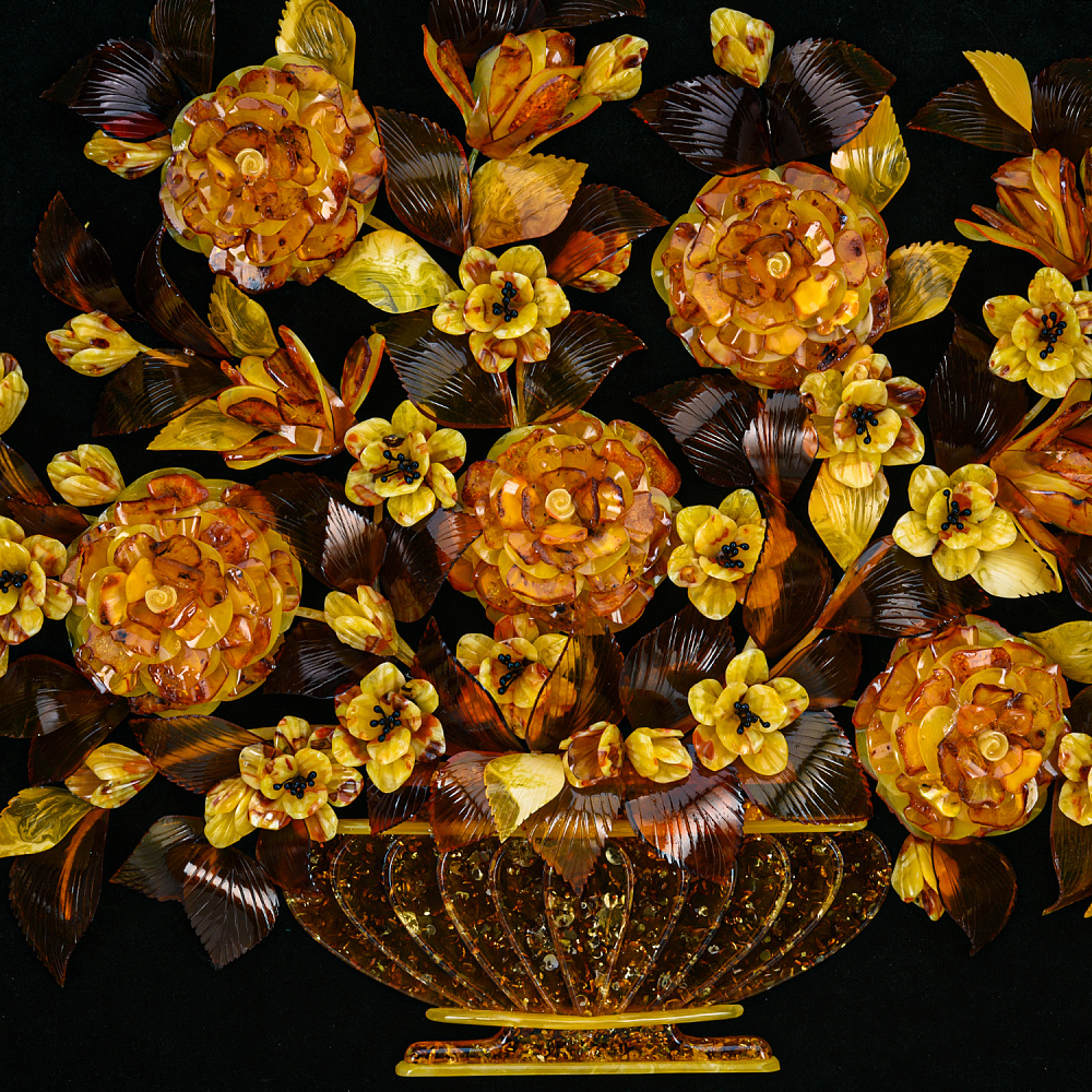 Картина янтарная «Цветы» 55х70 см - интернет магазин Русь Велика я фото 1