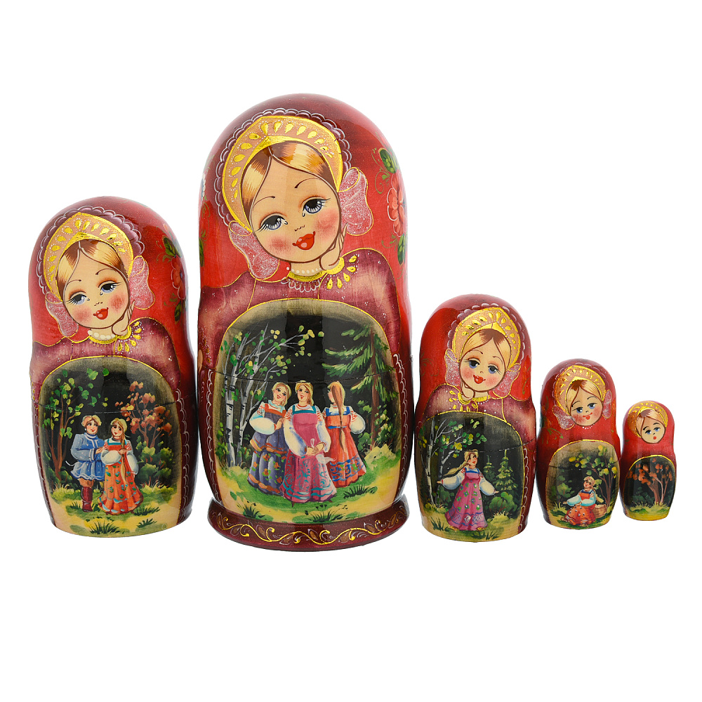 Матрешка «Гуляния» 5 мест - интернет магазин Русь Велика я фото 2
