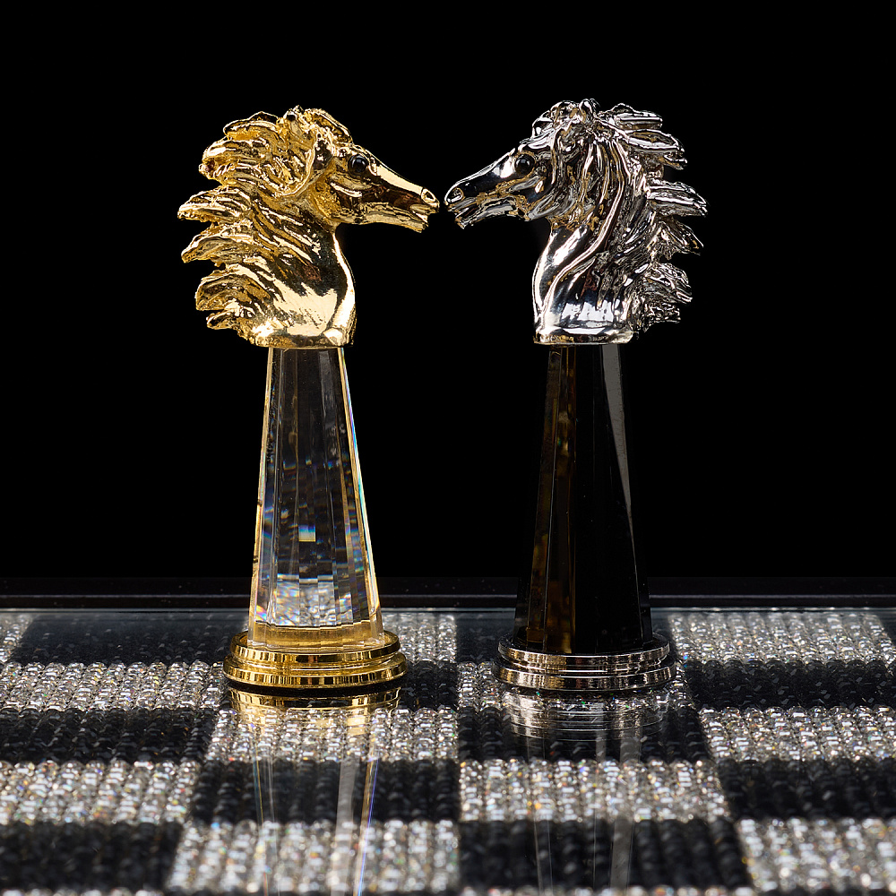 Шахматы со стразами и хрустальными фигурами 29х29 см Asfour Crystal - интернет магазин Русь Велика я фото 4