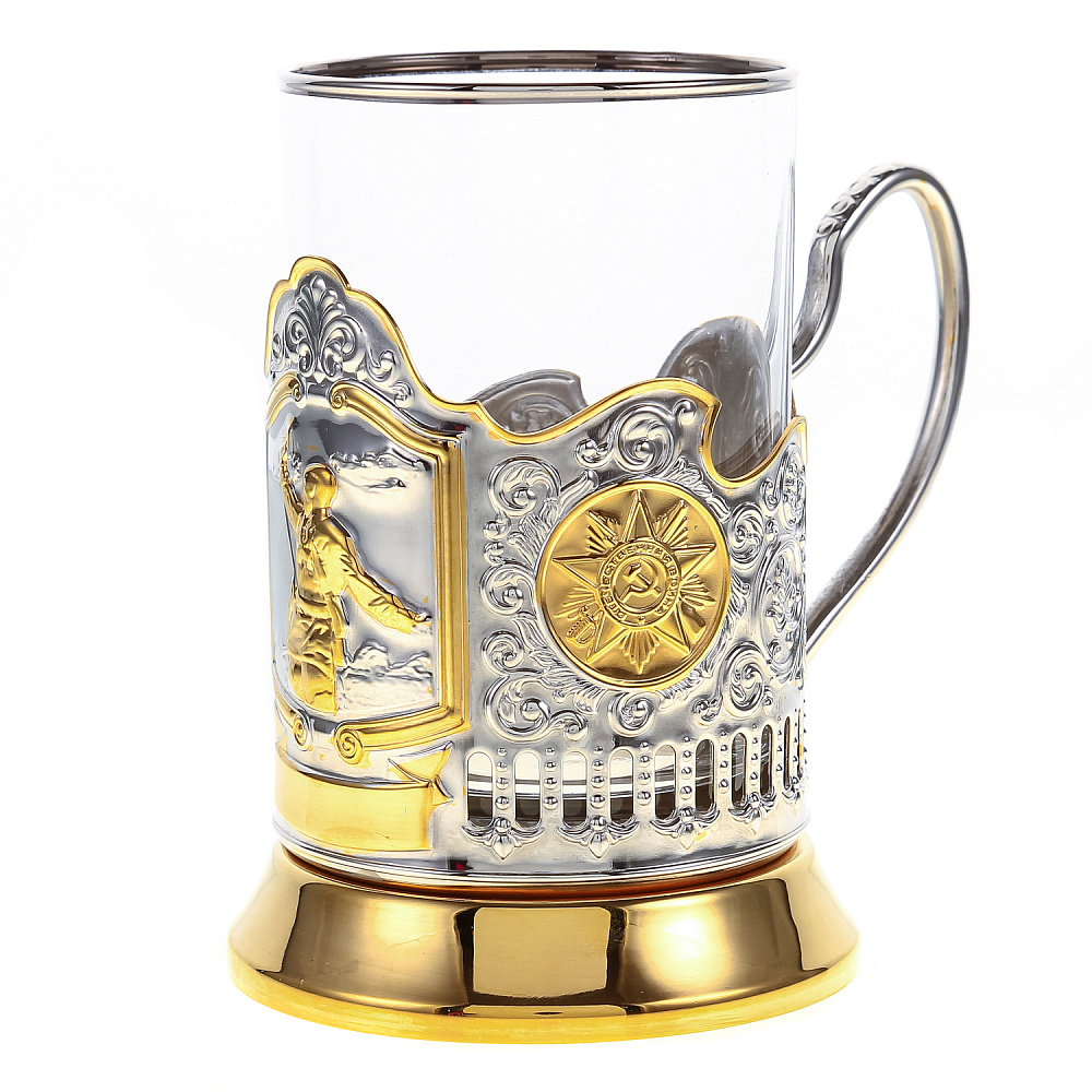 Подстаканник с серебрением и золочением «Победа. Политрук» - интернет магазин Русь Велика я фото 2