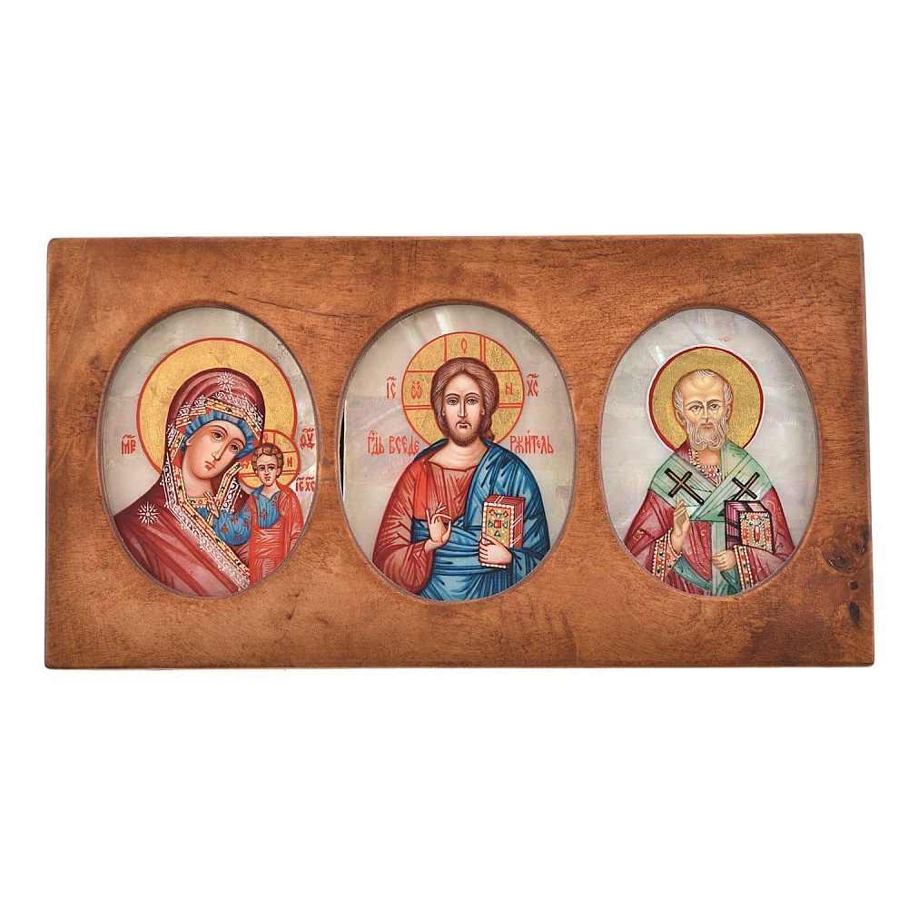 Икона-триптих перламутровая 16 х 8 см - интернет магазин Русь Велика я 