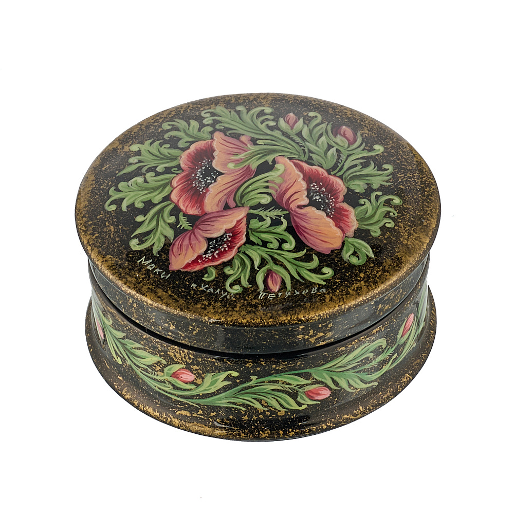 Шкатулка с художественной росписью «Маки» - интернет магазин Русь Велика я фото 1