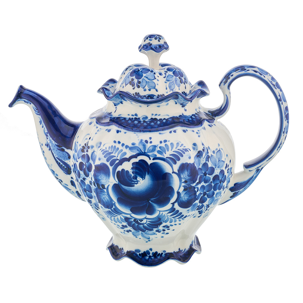 Чайник доливной «Семейный». Гжель - интернет магазин Русь Велика я 