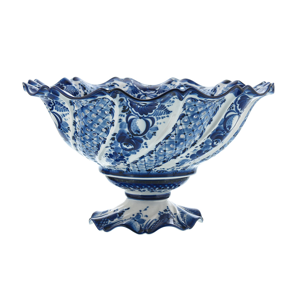 Фруктовница «Нежность». Гжель - интернет магазин Русь Велика я фото 1