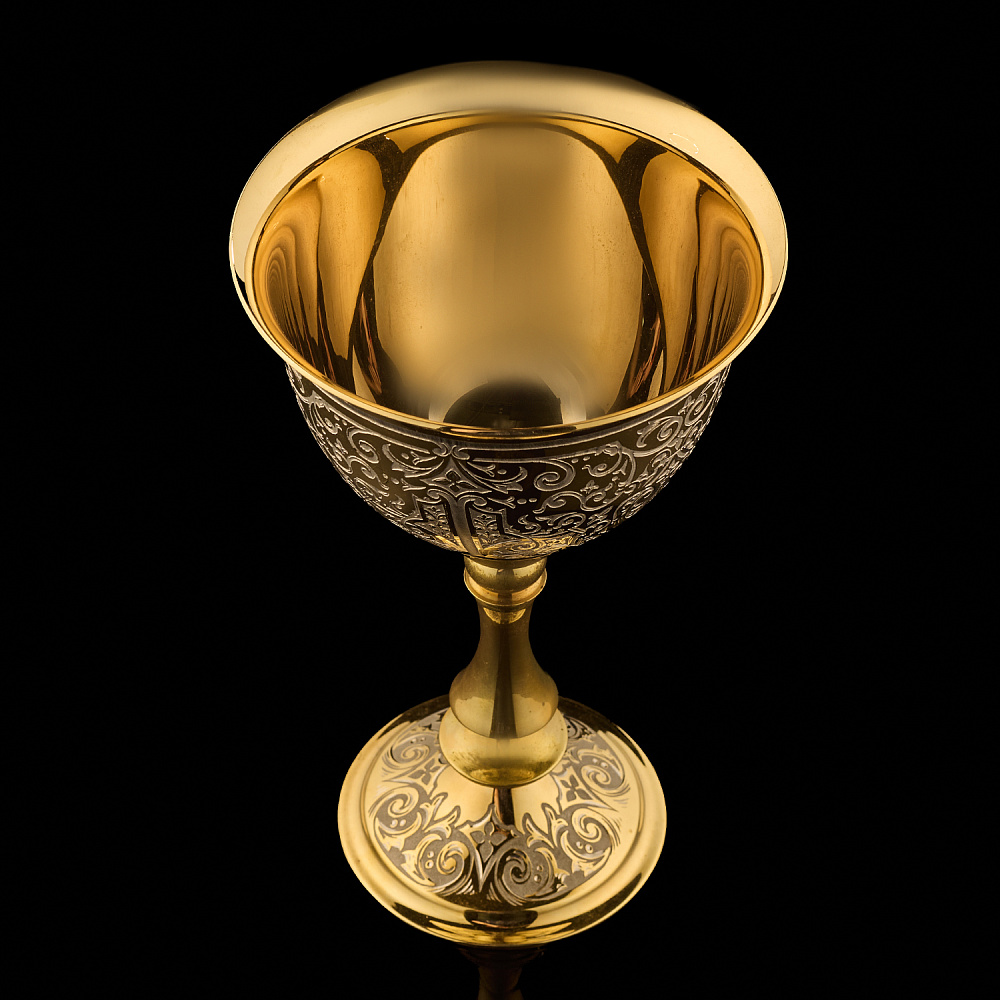 Кубок с позолотой «Цветы». Златоуст - интернет магазин Русь Велика я фото 1