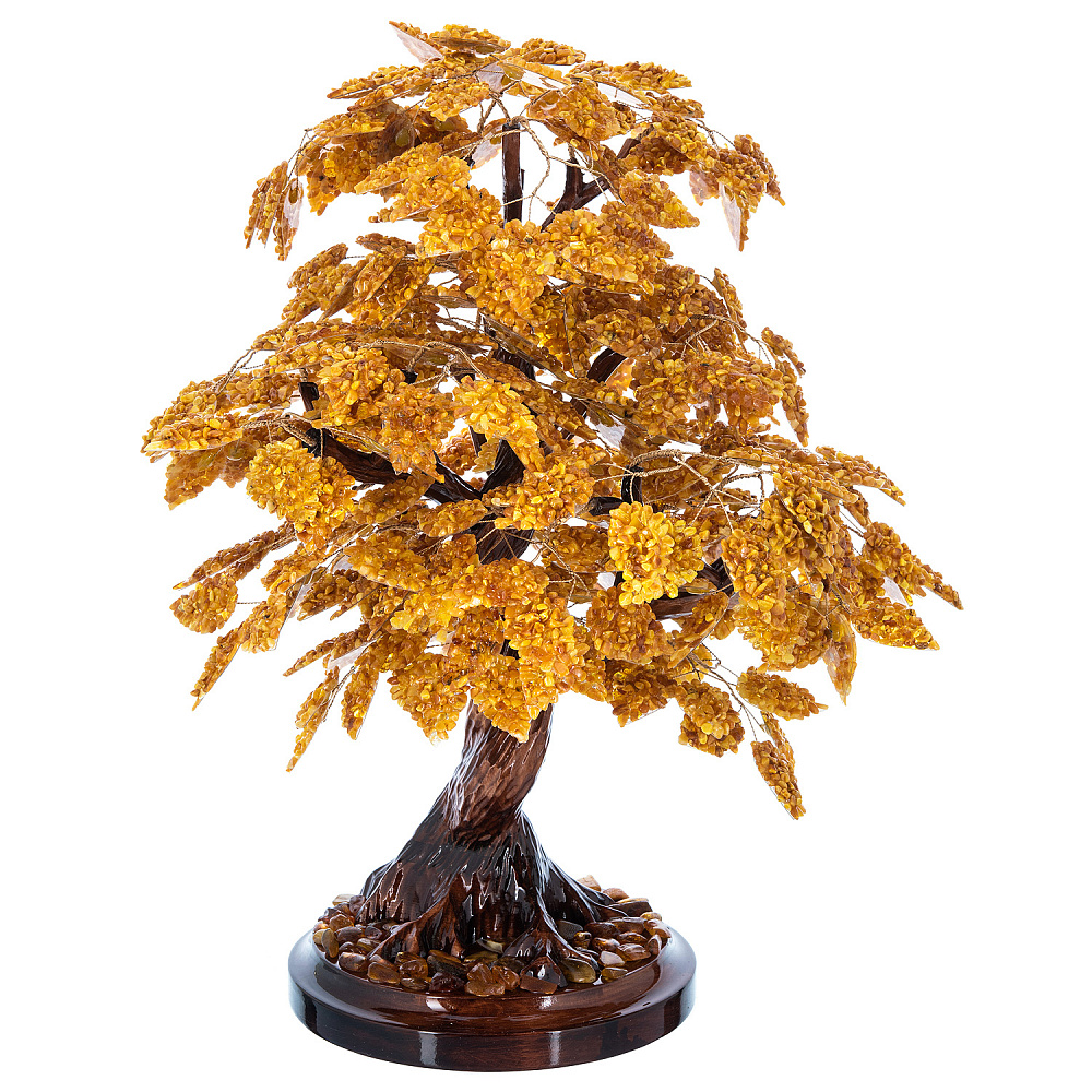 Денежное дерево из янтаря 342 листа - интернет магазин Русь Велика я 