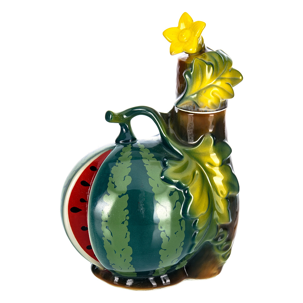 Штоф фарфоровый 500 мл «Арбуз». Гжель в цвете - интернет магазин Русь Велика я 