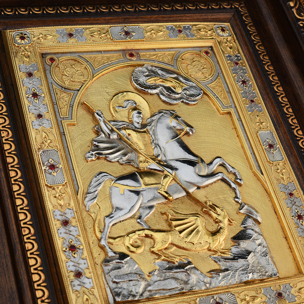 Икона «Георгий Победоносец». Гравюра Златоуст 31х26 см - интернет магазин Русь Велика я фото 1