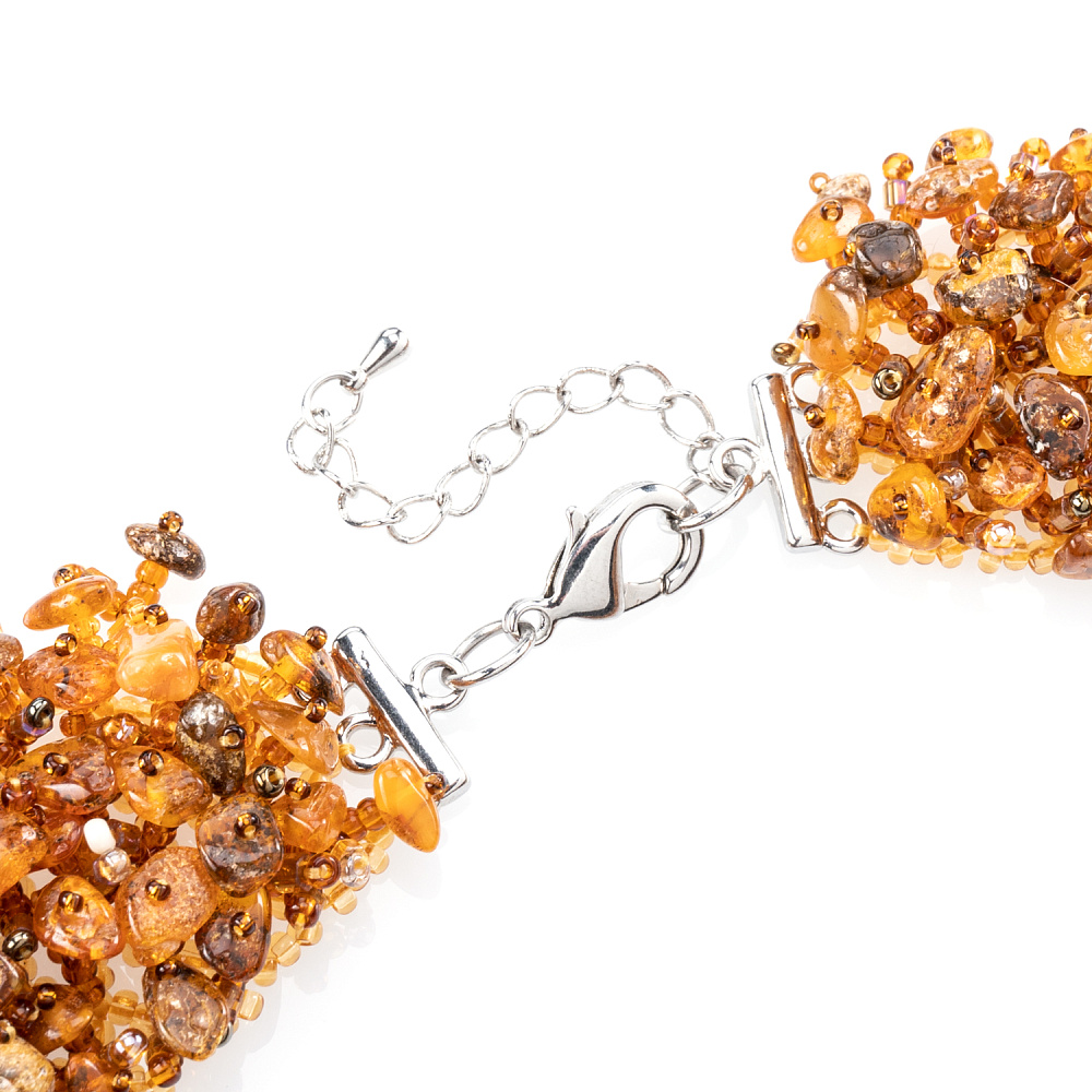 Колье из бисера и янтаря «Мех» - интернет магазин Русь Велика я фото 2