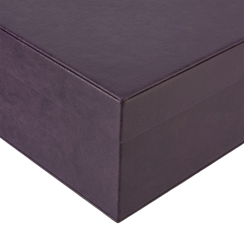 Подарочная упаковка из экокожи фиолетовая 30х30х10 см - интернет магазин Русь Велика я фото 2