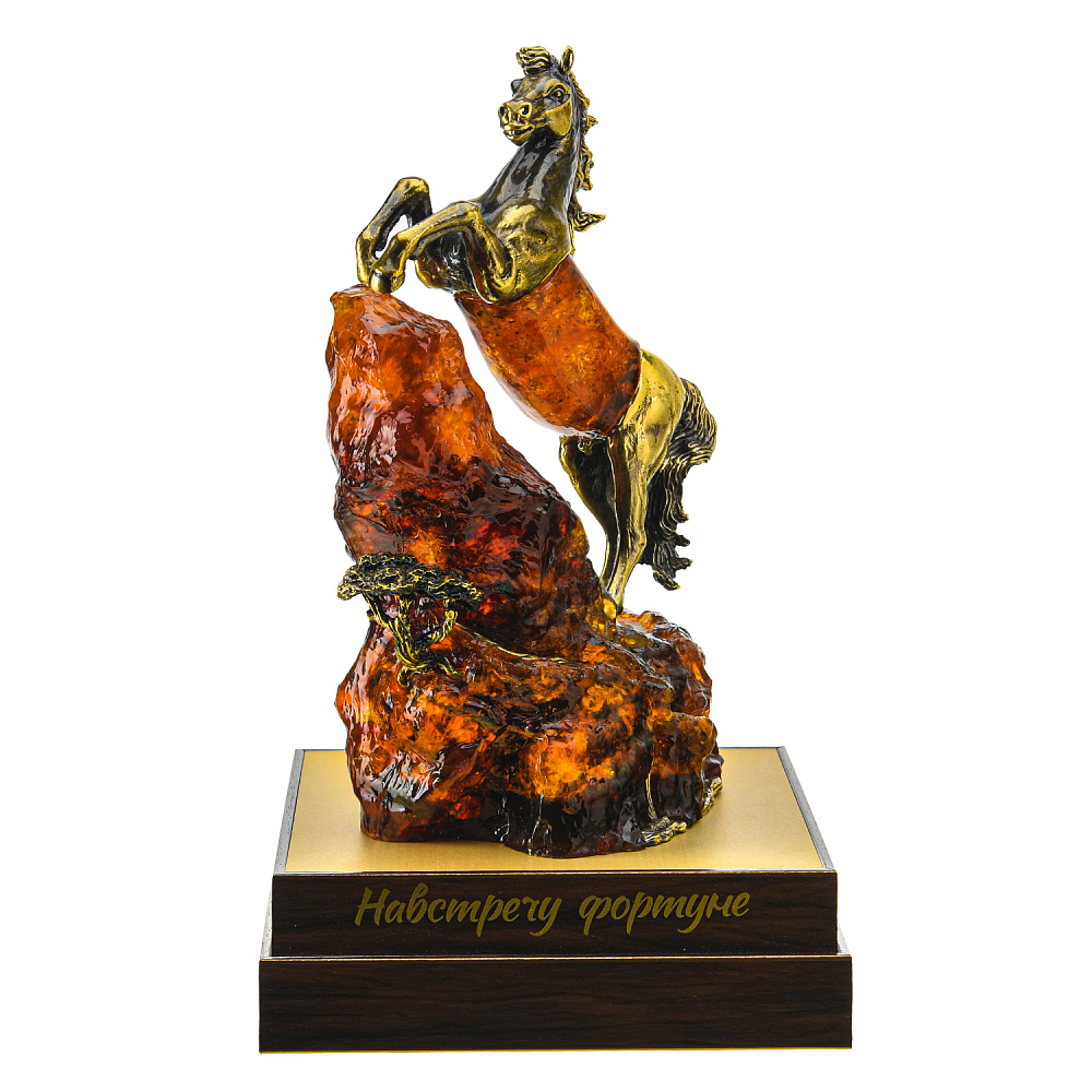 Лошадь Символ 2026 года. Скульптура из янтаря «Навстречу Фортуне» - интернет магазин Русь Велика я фото 2