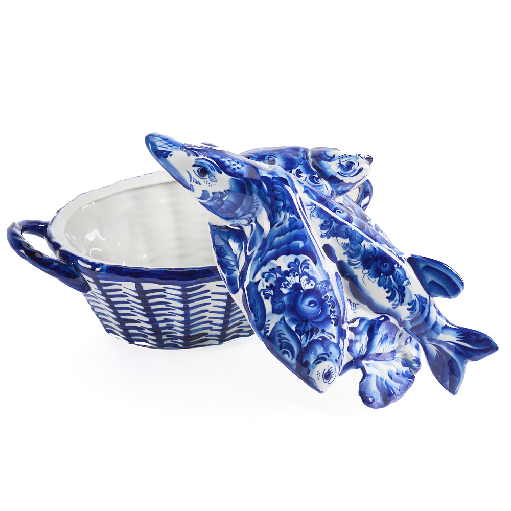 Супник «Щука». Гжель - интернет магазин Русь Велика я фото 1