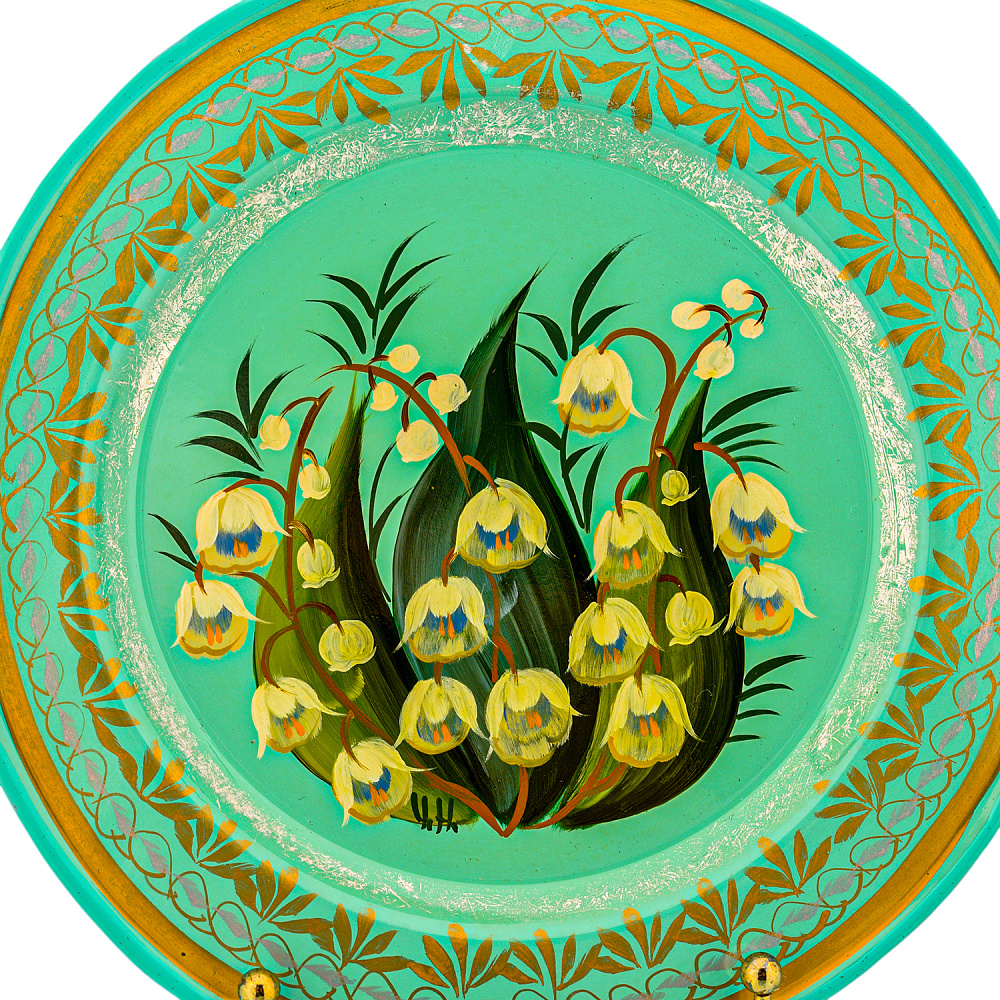 Поднос с авторской росписью 17х17 см - интернет магазин Русь Велика я фото 1