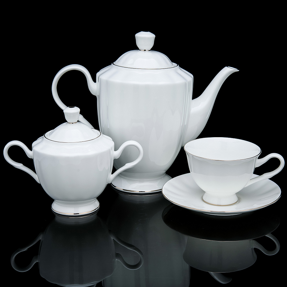Чайный сервиз на 6 персон «Платиновая лента». Форма Нега. ИФЗ - интернет магазин Русь Велика я фото 1