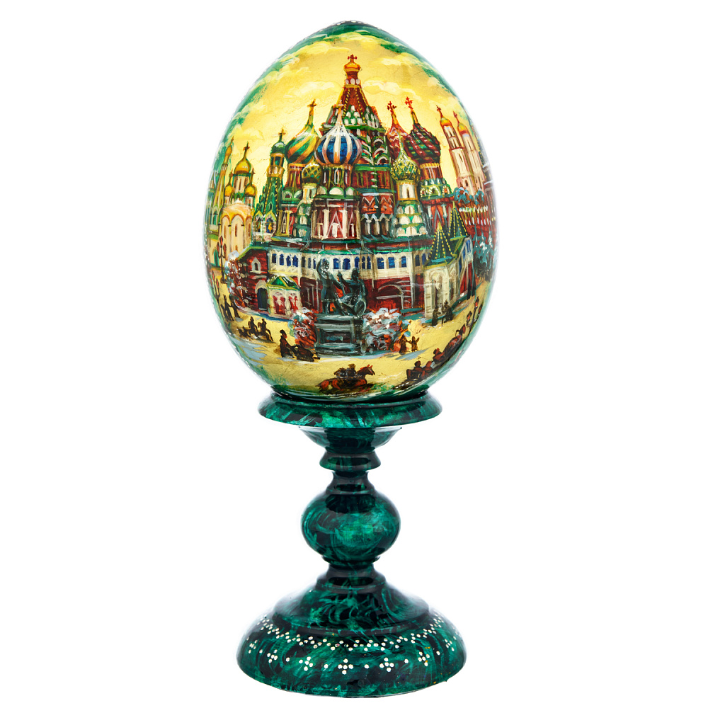Пасхальное яйцо на подставке «Храм Василия Блаженного» - интернет магазин Русь Велика я 