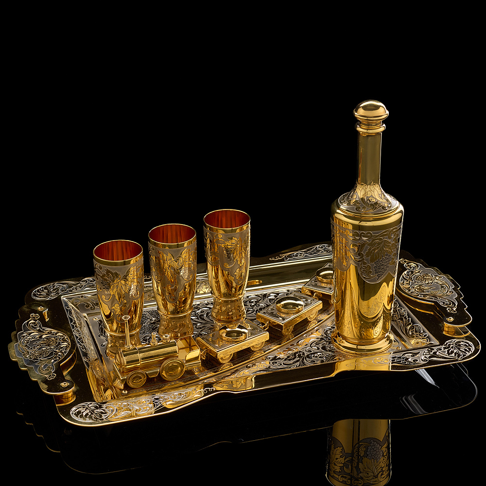 Питейный набор на 3 персоны «Паровоз». Златоуст - интернет магазин Русь Велика я фото 1