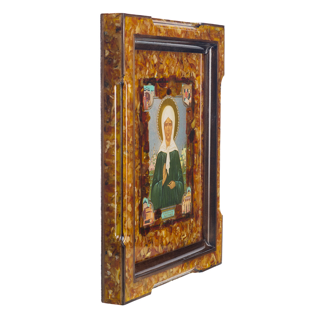 Икона янтарная «Матрона Московская» 34х39 см - интернет магазин Русь Велика я фото 5