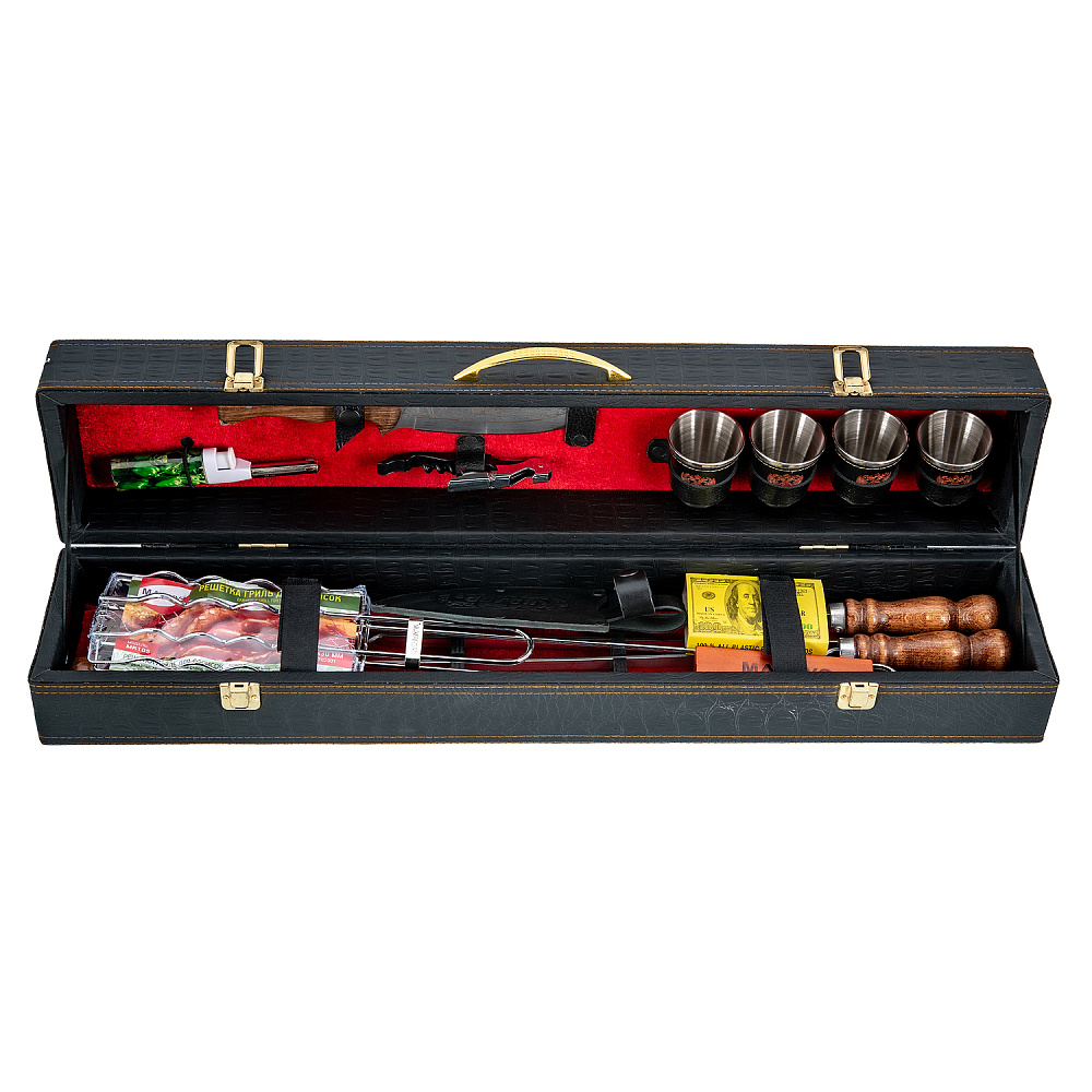 Шашлычный набор для пикника в кожаном футляре - интернет магазин Русь Велика я фото 4