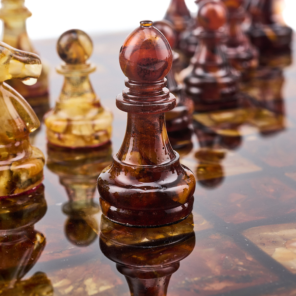 Шахматы с янтарными фигурами 28х28 см - интернет магазин Русь Велика я фото 9