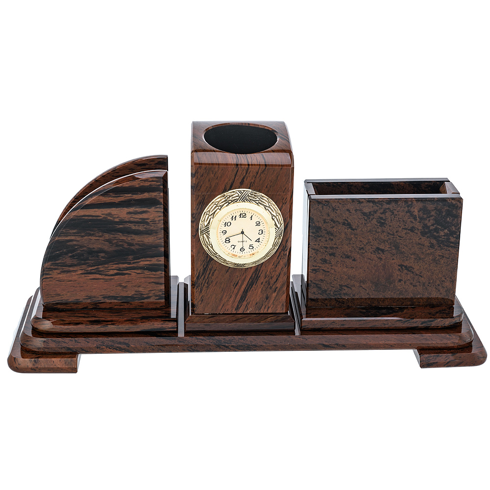 Настольный письменный набор из обсидиана - интернет магазин Русь Велика я фото 1