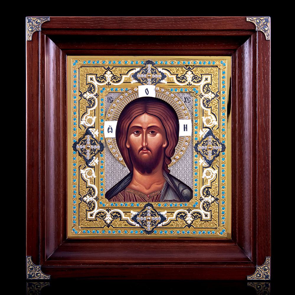 Икона «Господь Вседержитель» в киоте. Златоуст 26 х 28 см - интернет магазин Русь Велика я 