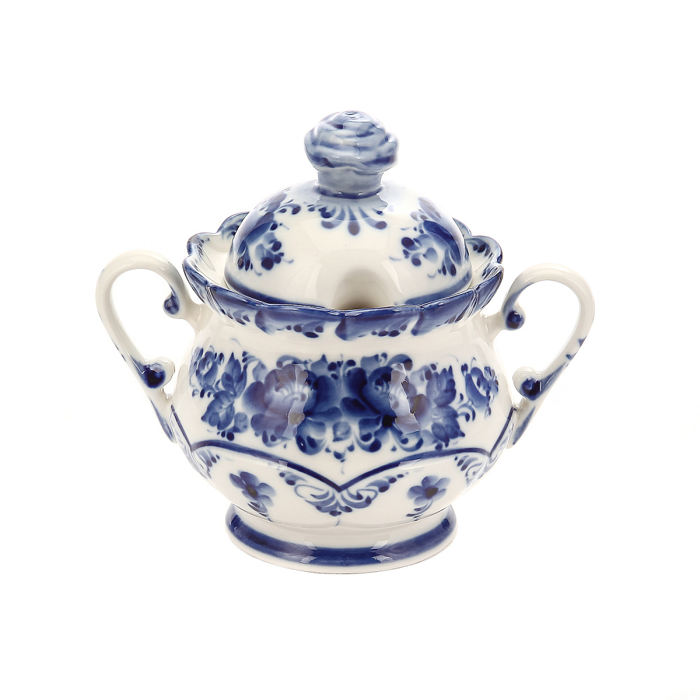 Чайный сервиз на 6 персон «Летняя фантазия». Гжель - интернет магазин Русь Велика я фото 4