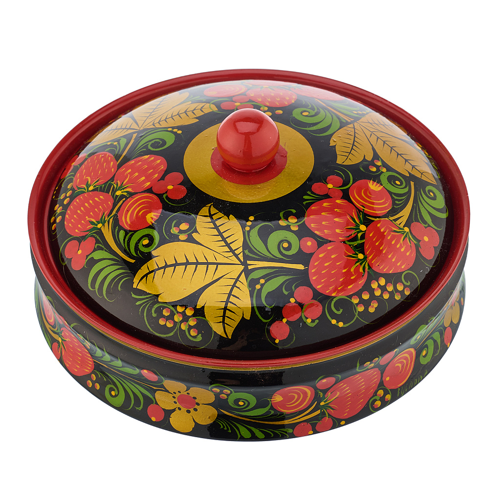 Масленка с росписью. Хохлома - интернет магазин Русь Велика я 