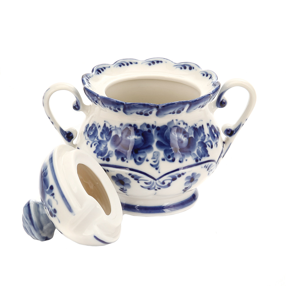 Чайный сервиз на 6 персон «Летняя фантазия». Гжель - интернет магазин Русь Велика я фото 6