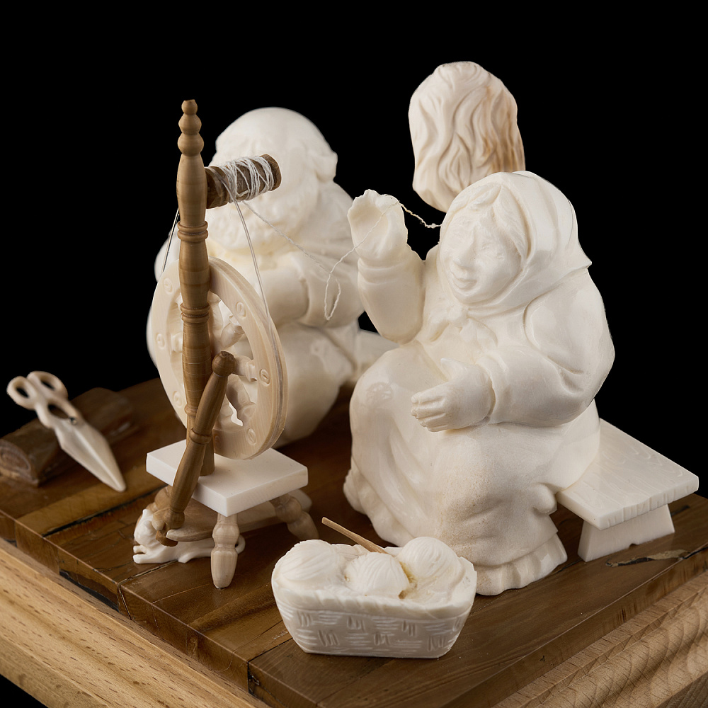 Скульптура из кости «Посиделки» - интернет магазин Русь Велика я фото 5