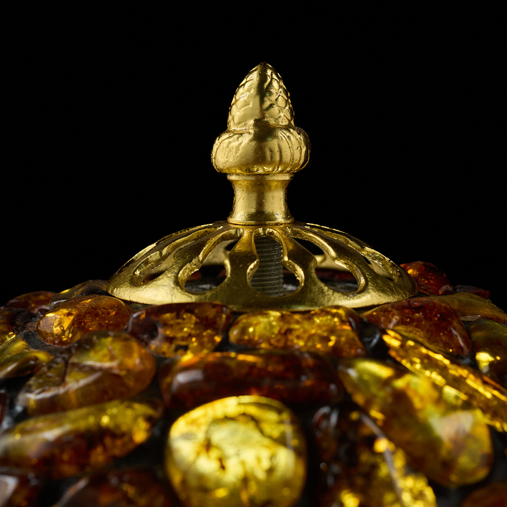 Настольная лампа из янтаря и бронзы - интернет магазин Русь Велика я фото 2