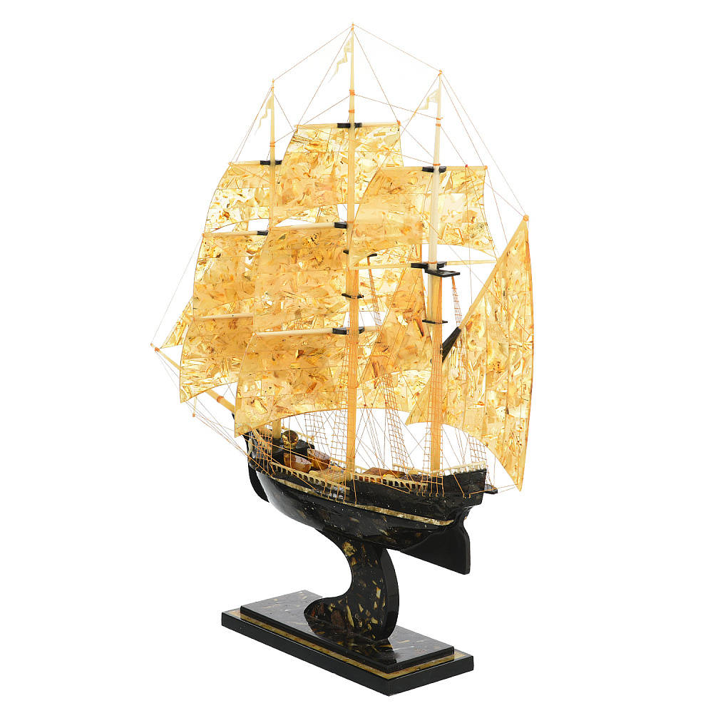 Скульптура из янтаря «Корабль-парусник» - интернет магазин Русь Велика я фото 6