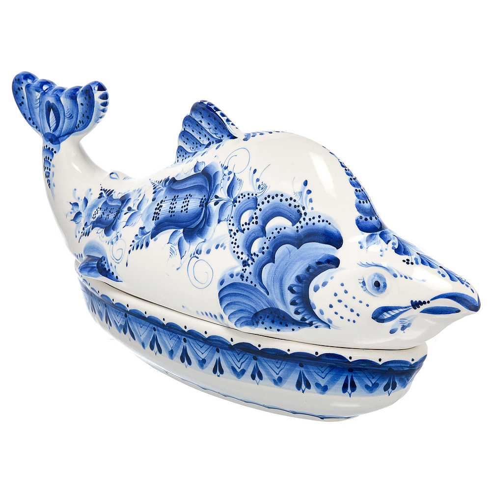 Икорница «Горбуша». Гжель - интернет магазин Русь Велика я 