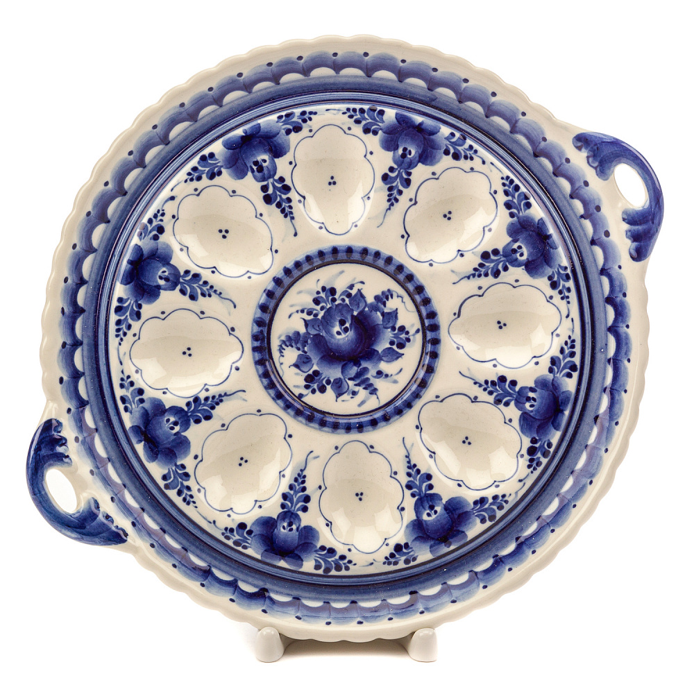 Пасхальница с солонкой «Наседка» в росписи Гжель - интернет магазин Русь Велика я фото 2