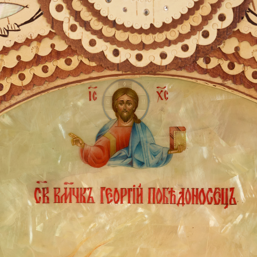 Икона из бересты «Георгий Победоносец» 43х62 см - интернет магазин Русь Велика я фото 2