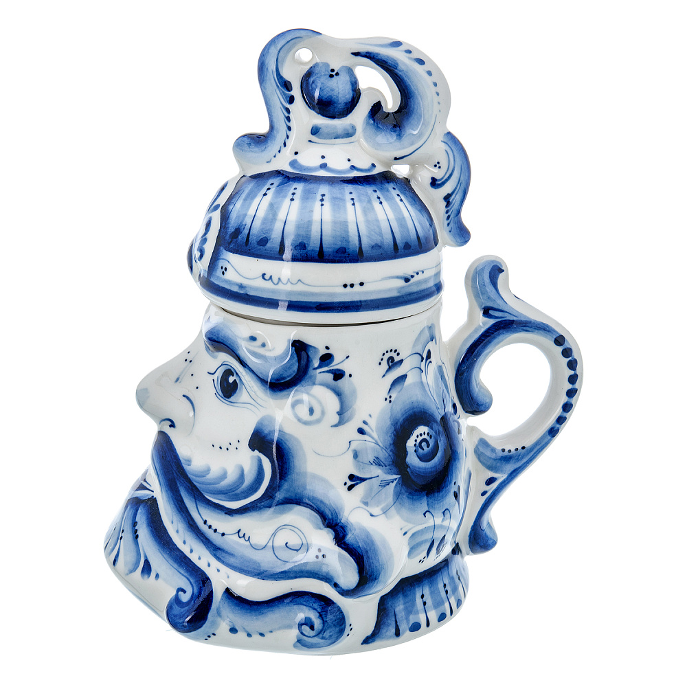 Кружка для пива 1 л «Богатырь». Гжель - интернет магазин Русь Велика я 