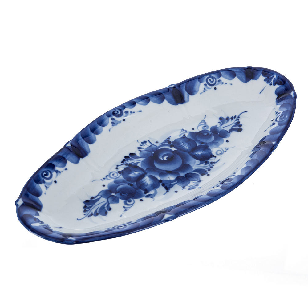 Лоток-селедочница. Гжель - интернет магазин Русь Велика я 