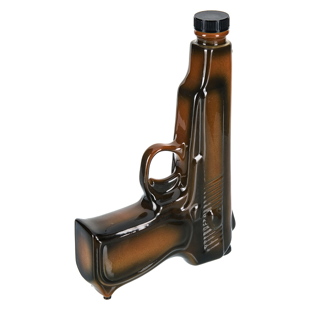 Штоф фарфоровый 300 мл «Пистолет». Гжель в цвете - интернет магазин Русь Велика я 