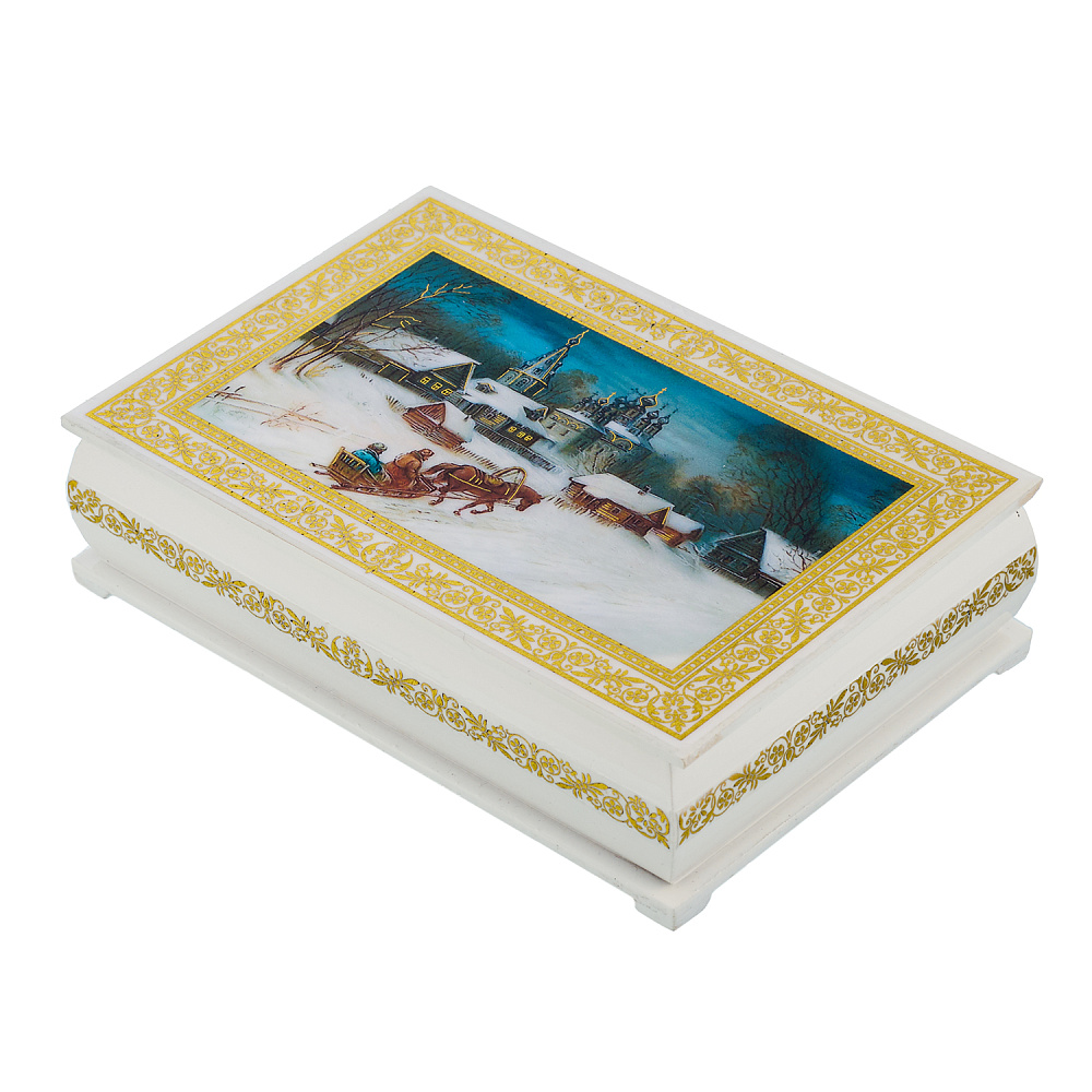 Шкатулка из папье-маше «Русская зима» - интернет магазин Русь Велика я фото 1