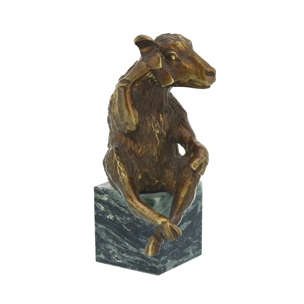 Бронзовая статуэтка «Овечка с телефоном» - интернет магазин Русь Велика я 