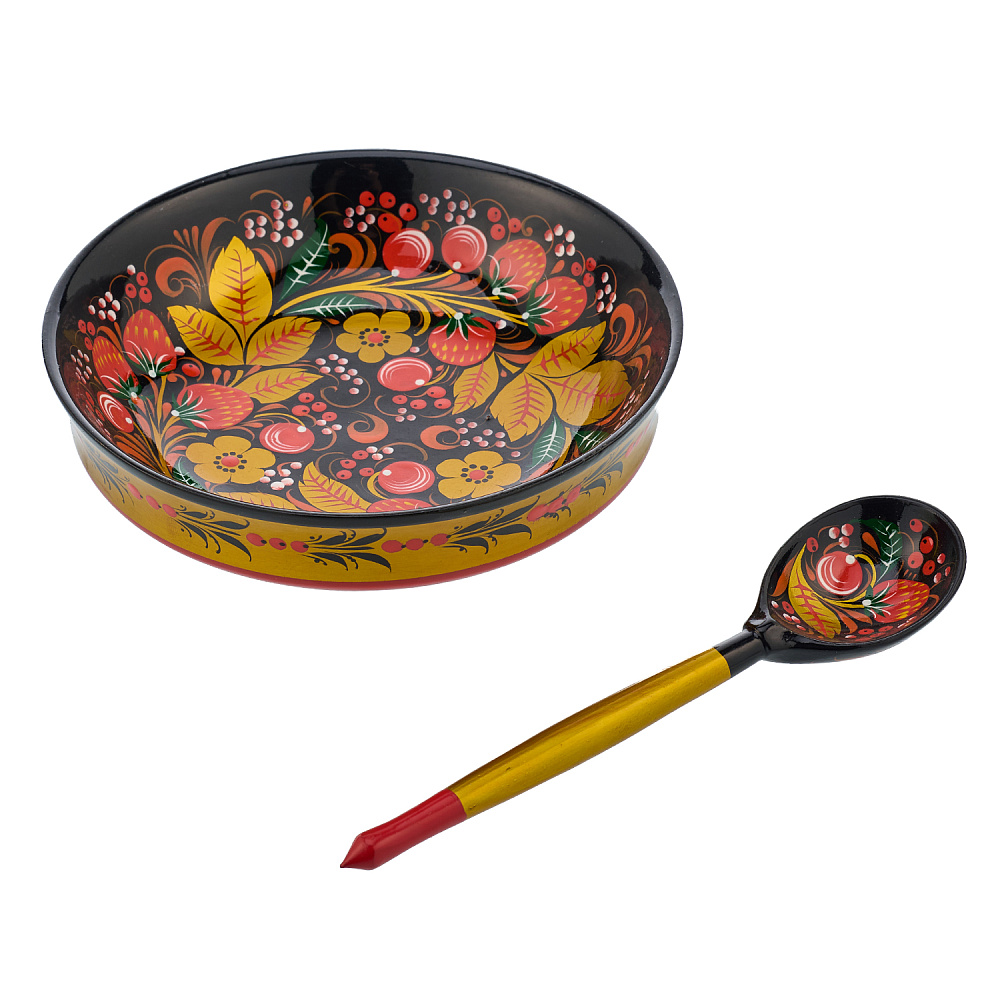 Набор посуды для грибов. Хохлома - интернет магазин Русь Велика я фото 5