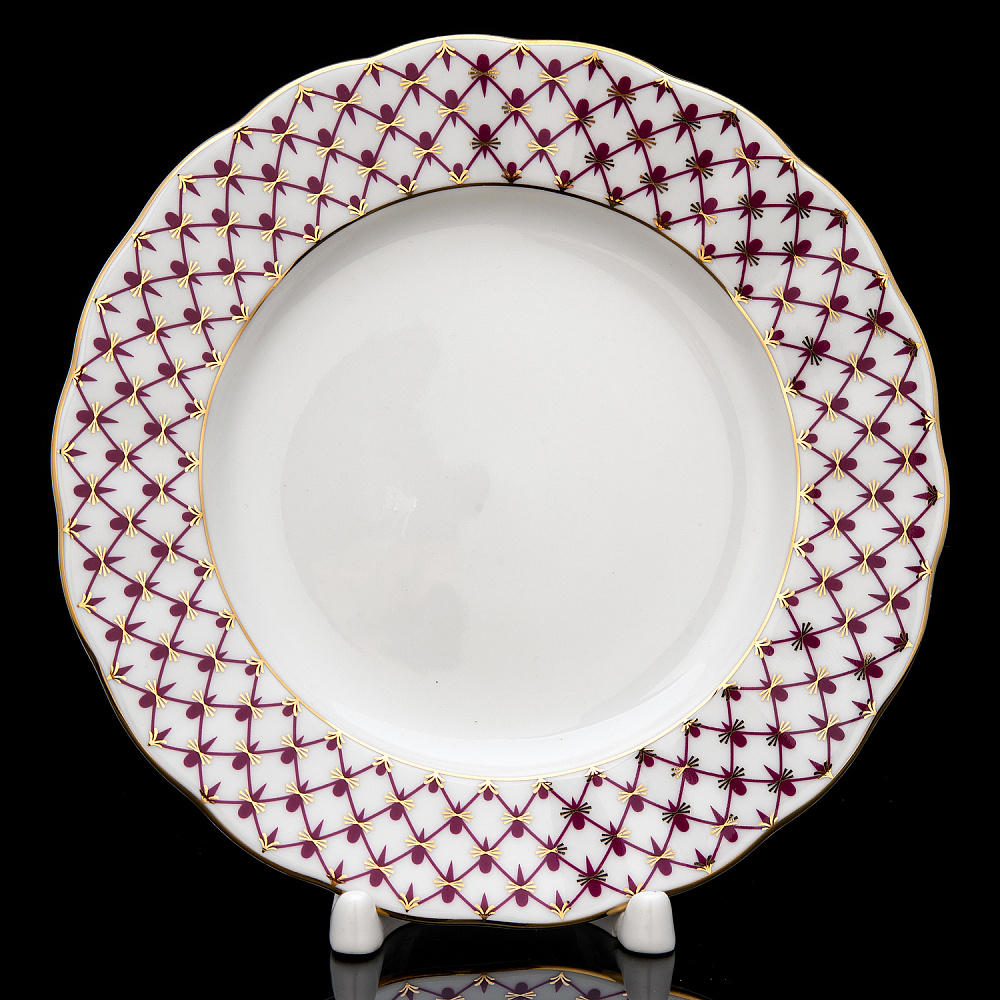 Тарелка мелкая «Сетка-Блюз». Форма Тюльпан. ИФЗ - интернет магазин Русь Велика я 