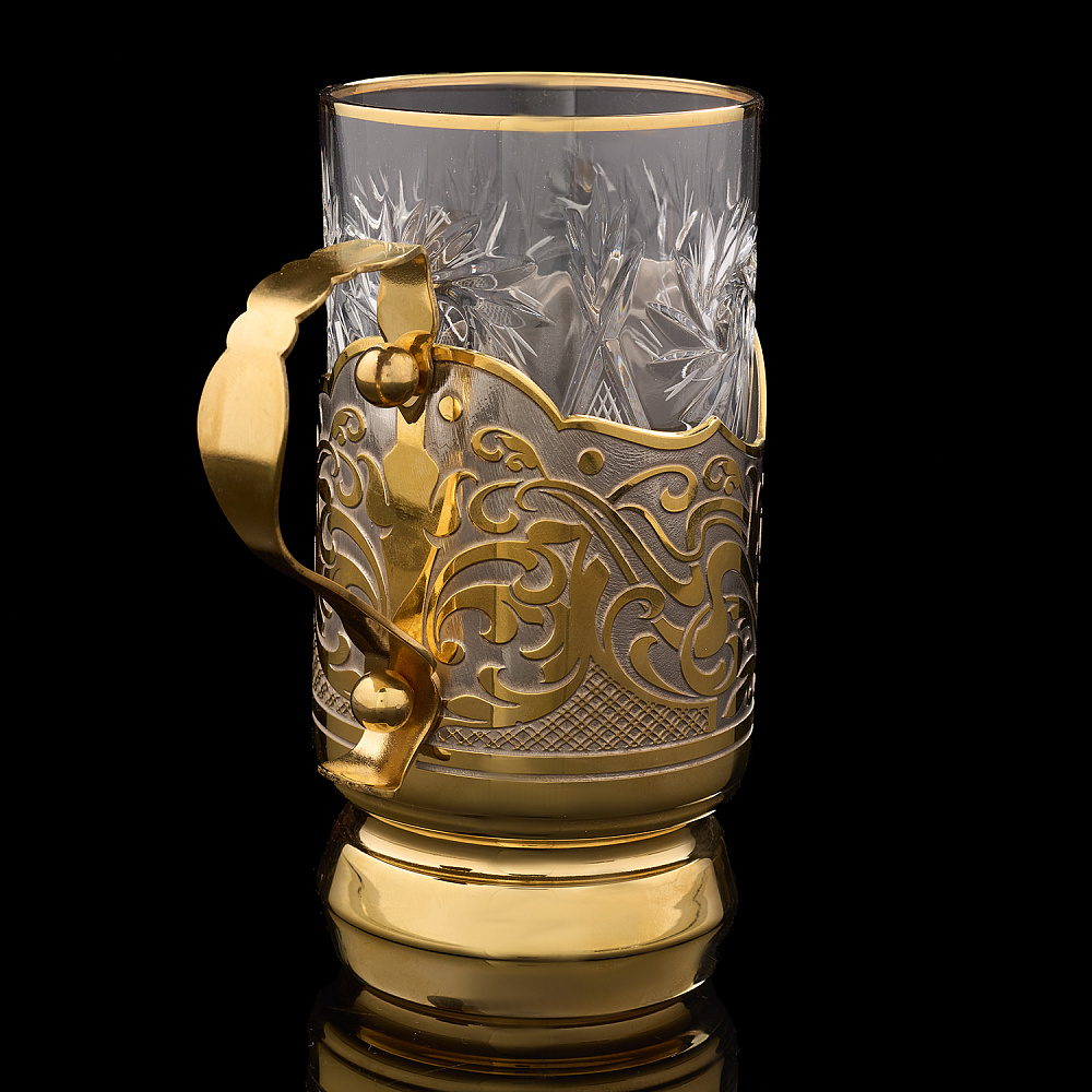 Подстаканник с позолотой и малахитом. Златоуст - интернет магазин Русь Велика я фото 3